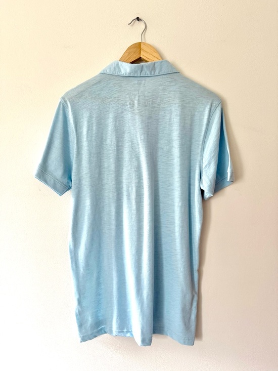 Levi's Light Blue Red Tab Pocket Slub Polo Neo-Prep Coastal Preppy Minimalist - Picture 2 of 10